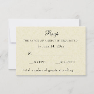 Vintag Elegant Ecru Lace Simple Wedding RSVP Karte