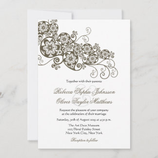 Vintag Elegant Floral Paisley Boho Wedding Einladu Einladung