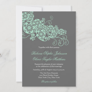 Vintag Elegant Floral Paisley Boho Wedding Einladu Einladung