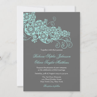 Vintag Elegant Floral Paisley Boho Wedding Einladu Einladung