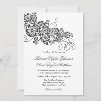 Vintag Elegant Floral Paisley Boho Wedding Einladu Einladung