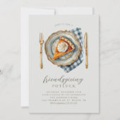 Vintag Elegant Friendsgiving Pumpkin Pie Einladung (Vorderseite)