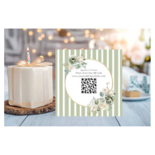 Vintag & elegant Grün & Gold Micro Hochzeit Begleitkarte
