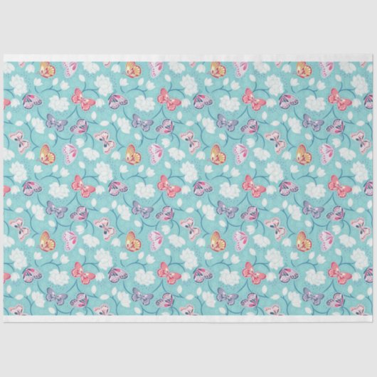 Vintag Elegant Modernes Flora Seidenpapier (Vorderseite)