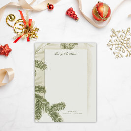 Vintag Elegant Pine Greenery Grün Deko Weihnachten Briefbogen