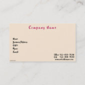 Vintag, elegant rosa Rosen Viktorianisch Visitenkarte (Rückseite)