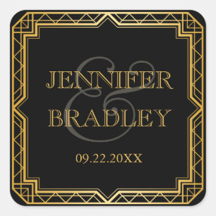 Vintag Elegante Art Deco San Salvatore - der Zucke Quadratischer Aufkleber