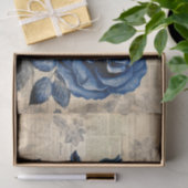 Vintag Elegante Blaue Rose Seidenpapier (Geschenk)