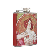 Vintag Elegante Girly Art Nouveau Mucha Flachmann (Rechts)