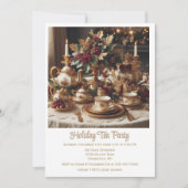 Vintag Elegante Holiday Tea Party Einladung (Vorderseite)