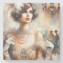 Vintag Elegante Kunst, Dichtung und Musik Steinuntersetzer