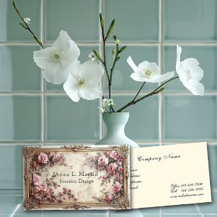 Vintag Elegante Viktorianische Rosen Visitenkarte