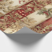 Vintag Elegante Weihnachtsmarken Geschenkpapier (Ecke)