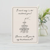 Vintag Eleganter Champagner Individuelle Name Brid Einladung (Stehend Vorderseite)