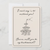 Vintag Eleganter Champagner Individuelle Name Brid Einladung (Vorderseite)