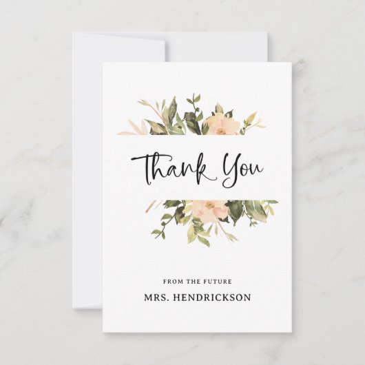 Vintag | Elegantes Brautparty Dankeskarte (Vorderseite)