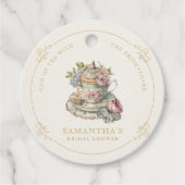 Vintag Elegantes Tea Party Brautparty Geschenkanhänger (Vorderseite)