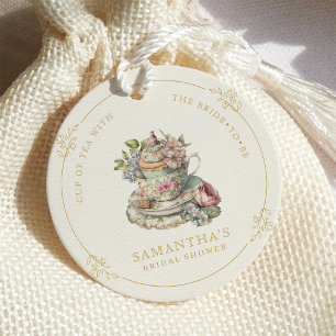 Vintag Elegantes Tea Party Brautparty Geschenkanhänger