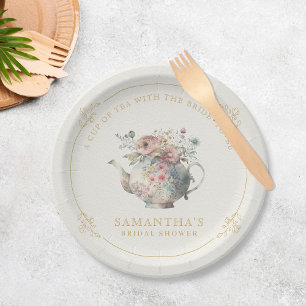 Vintag Elegantes Tea Party Brautparty Pappteller