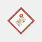Vintag Elephant Birthday Napkin Serviette (Ecke)