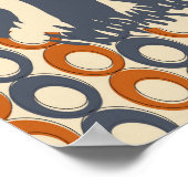 Vintag Elephant Orange Gray Poster (Ecke)