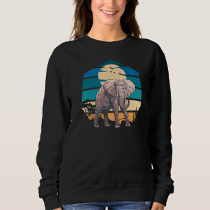 Vintag Elephant Sunset Africa India Wilderness Wi Sweatshirt