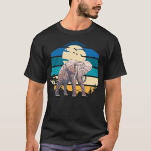 Vintag Elephant Sunset Africa India Wilderness Wi T-Shirt