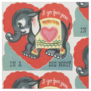 Vintag Elephant Valentine Stoff