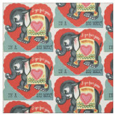 Vintag Elephant Valentine Stoff (Muster)