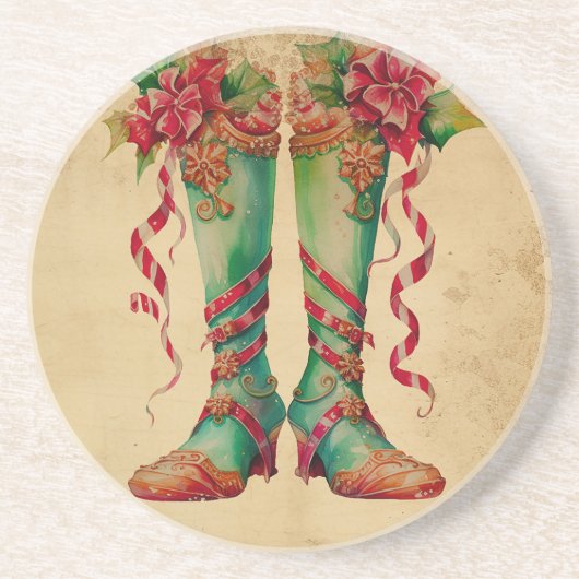Vintag Elf Legs Sandstone Untersetzer (Vorne)