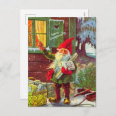 Vintag Elf Swedish Gnome Tomte (Kopie) Postkarte (Vorne/Hinten)