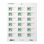 Vintag Elf und Reindeer Adressaufkleber (Vorne)