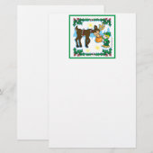 Vintag Elf und Reindeer Briefpapier (Vorne/Hinten)