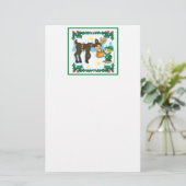 Vintag Elf und Reindeer Briefpapier (Stehend Vorderseite)