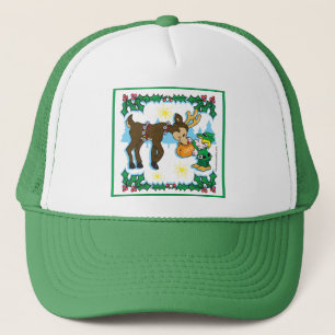 Vintag Elf und Reindeer Truckerkappe