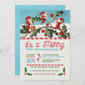 Vintag Elfen Weihnachtsfeiertag Party Einladung (Vorne/Hinten)