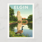 Vintag Elgin Illinois Postkarte (Vorderseite)