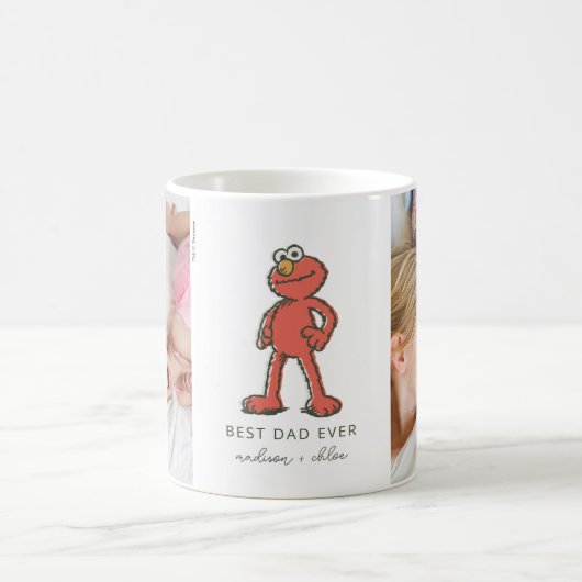 Vintag Elmo | Bester Vater - Foto Kaffeetasse (Mittel)