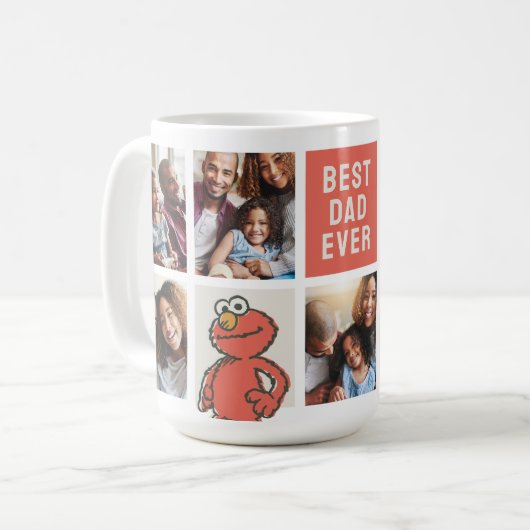 Vintag Elmo | Bester Vater - FotoCollage Kaffeetasse (Vorderseite Links)