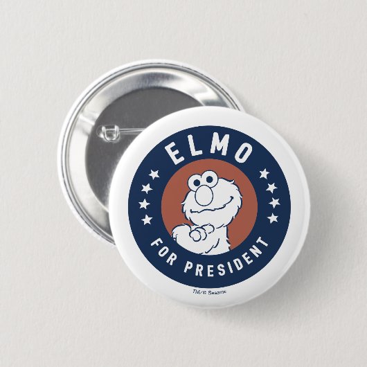 Vintag Elmo für Präsident Abzeichen Button (Vorne & Hinten)