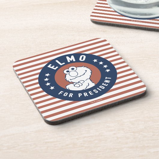 Vintag Elmo für Präsident Abzeichen Getränkeuntersetzer (Linke Seite)
