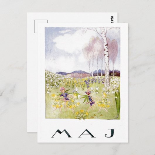 Vintag Elsa Beskow May Postcard Postkarte (Vorne/Hinten)