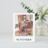 Vintag Elsa Beskow November Postcard Postkarte (Stehend Vorderseite)