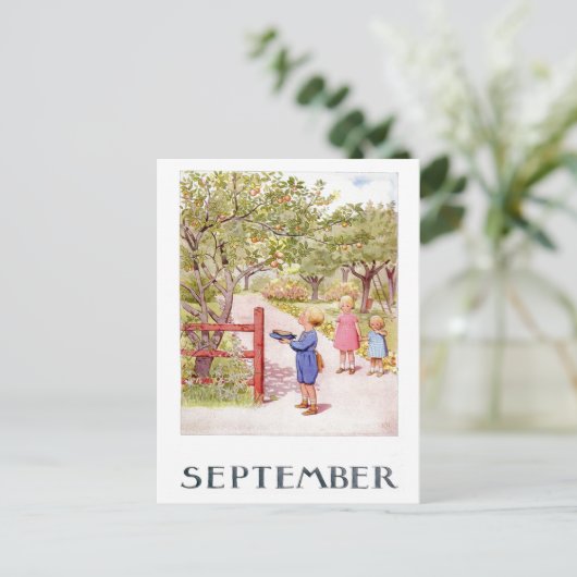 Vintag Elsa Beskow September Postcard Postkarte (Stehend Vorderseite)