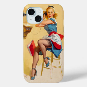 Vintag Elvgren Telefone Button-up Girl Retro Case-Mate iPhone Hülle