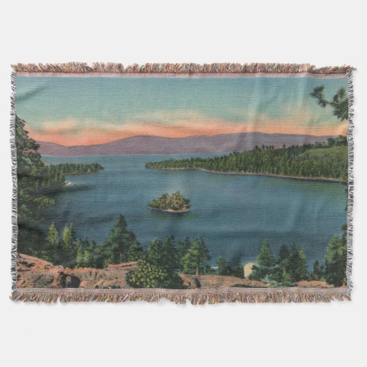 Vintag Emerald Bay Lake Tahoe Throw Blanket Decke (Vorderseite)