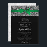 Vintag Emerald Green Ribbon Lace Sweet 16 Einladung<br><div class="desc">Vintag Emerald Green Ribbon Spitze Sweet 16 Einladung</div>