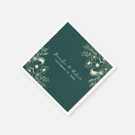 Vintag Emerald Green Wedding Serviette (Ecke)