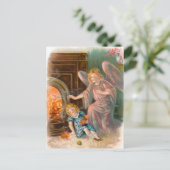 Vintag Engel, Schutzengel Mädchen und Feuer Postkarte (Stehend Vorderseite)