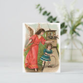 Vintag Engel Schutzengel Mädchen und Straßenbahn Postkarte (Stehend Vorderseite)